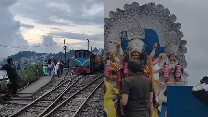 Farewell On Tracks: Goddess Durga Carried For Immersion On Darjeeling’s Iconic Toy Train