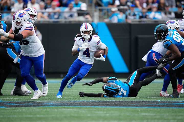 James Cook rushes for NFL season-high 216 yards as Bills defeat Panthers