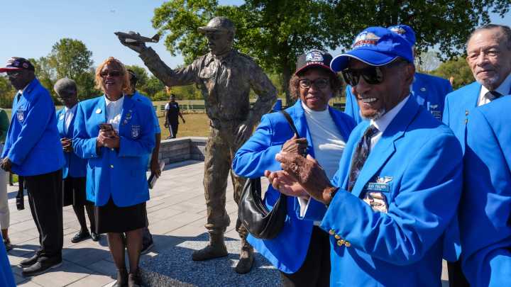 Stolen Tuskegee Airman statue returned to Detroit's Rouge Park