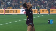Reece Walsh mocks toilet water saga with cheeky celebration as Brisbane thump Melbourne