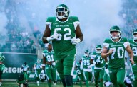 Saskatchewan Roughriders’ OL Jermarcus Hardrick, head coach Corey Mace named finalists for CFL awards