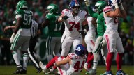 Giants rookie running back Cam Skattebo suffers dislocated right ankle against Eagles