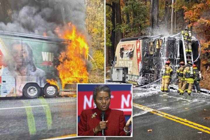 Virginia LT. Gov. Winsome Earle Sears campaign bus catches fire