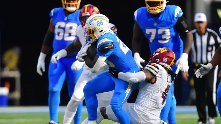 Chargers RB depth chart: Who leads Los Angeles backfield after Omarion Hampton, Najee Harris injuries?