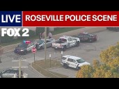 LIVE I Large police scene outside Roseville Police Department