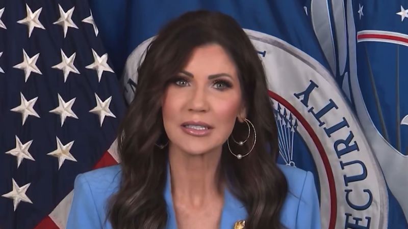 Video of Kristi Noem blaming Democrats for shutdown rolling out at TSA security checkpoints across the country