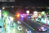 Pedestrian struck by car, hospitalized after attempting to cross east Las Vegas road