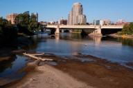 Drought conditions: Dramatic images show record low river levels in downtown Grand Rapids