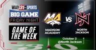 Region foes North Jackson and Madison Academy facing off in the Game of the Week