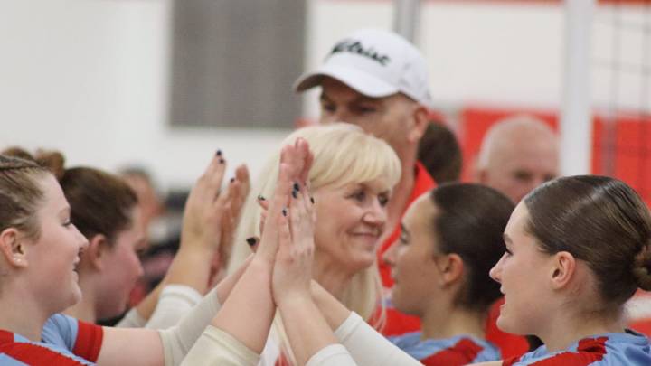 Scenes from Marawood Conference Crossover volleyball action