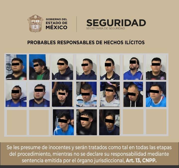 POLICÍAS ESTATALES DETIENEN A 17 HOMBRES DE LA BARRA DE UN EQUIPO DE FÚTBOL POR GOLPEAR A UN AFICIONADO