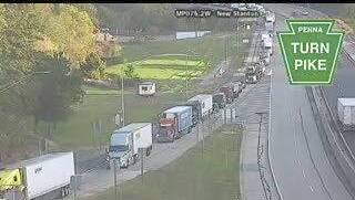 Tractor-trailer overturn on I-70 backs traffic up for hours in New Stanton
