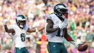 Jalen Hurts jump-starts the Eagles by passing for 326 yards and 3 TDs in a 28