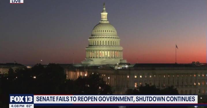 Finger-pointing continues as Senate vote fails to end government shutdown
