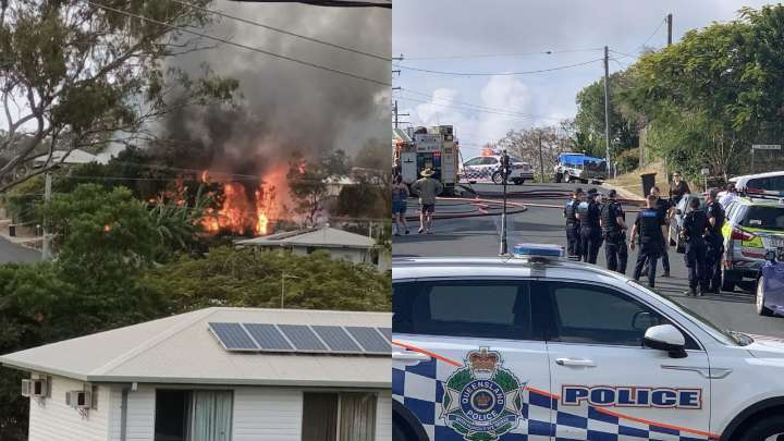 Fears for multiple people missing after fire rips through two-storey home in Gladstone, Queensland