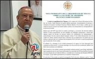 Recomiendan cuidados paliativos para el Arzobispo Moreno Barrón