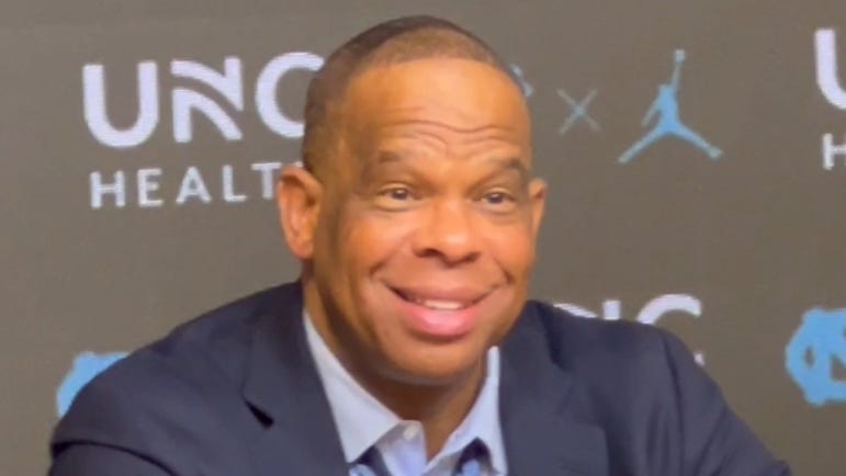 Hubert Davis discusses UNC basketball win vs Winston