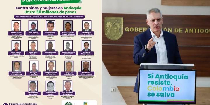 Gobernador de Antioquia pidió a ciudadanos compartir el cartel de los más buscados y prometió millonaria recompensa: ya cayó el primero