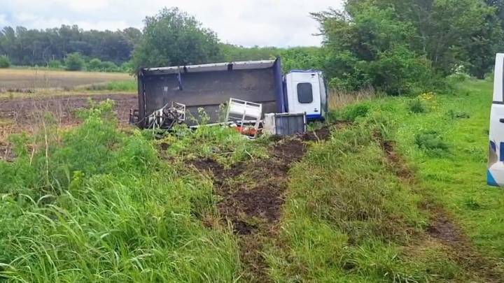 Volcó un camión en la Ruta 30