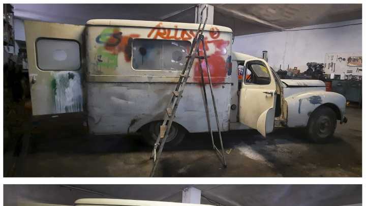La Facultad de Medicina expone de forma permanente una ambulancia Peugeot 203 de 1953 restaurada y musealizada