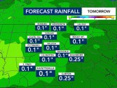 Rain chances return to the forecast Wednesday ahead of a cold front