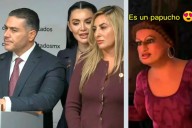 Video: Diputadas se disputan a empujones para estar junto a Harfuch