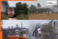 Jaipur Bus Fire: Bus full of labourers catches fire after touching high