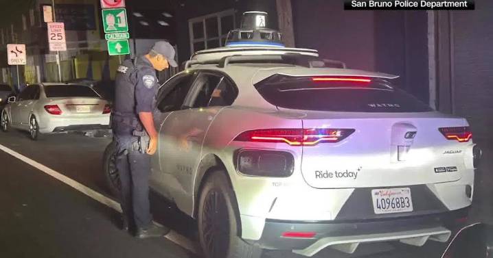 Driverless taxi stopped for illegal U