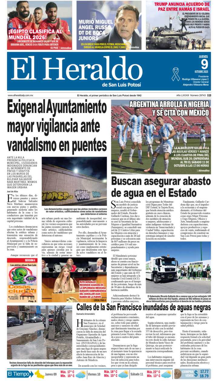 Edición impresa 09 de octubre de 2025