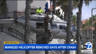 Mangled helicopter removed days after crash in Huntington Beach