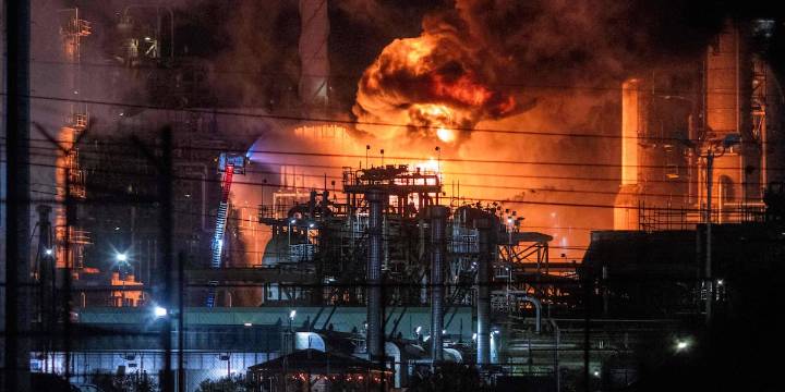 Massive fire erupts at Chevron refinery just outside of Los Angeles