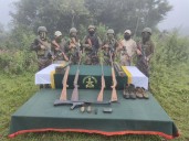Security forces recover large cache of arms; arrest multiple insu