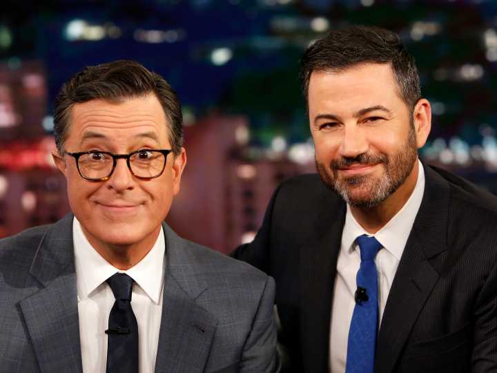 Jimmy Kimmel and Stephen Colbert swapped war stories about finding out their shows were canceled