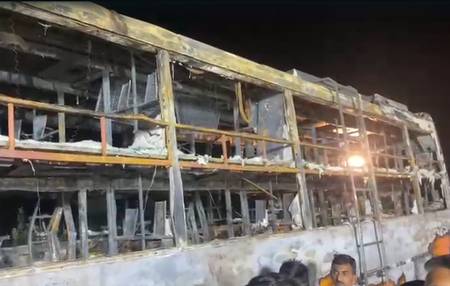Jammed door trapped passengers in Jaisalmer bus fire, say police