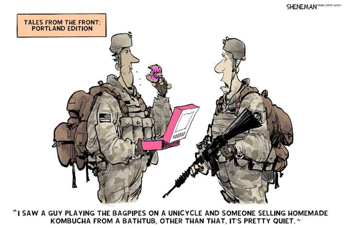 Military in cities, government shutdown continued: Editorial cartoons for Oct. 12, 2025