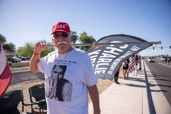 Rally along Main Strip honors Kirk and Trump, celebrates ‘freedom’