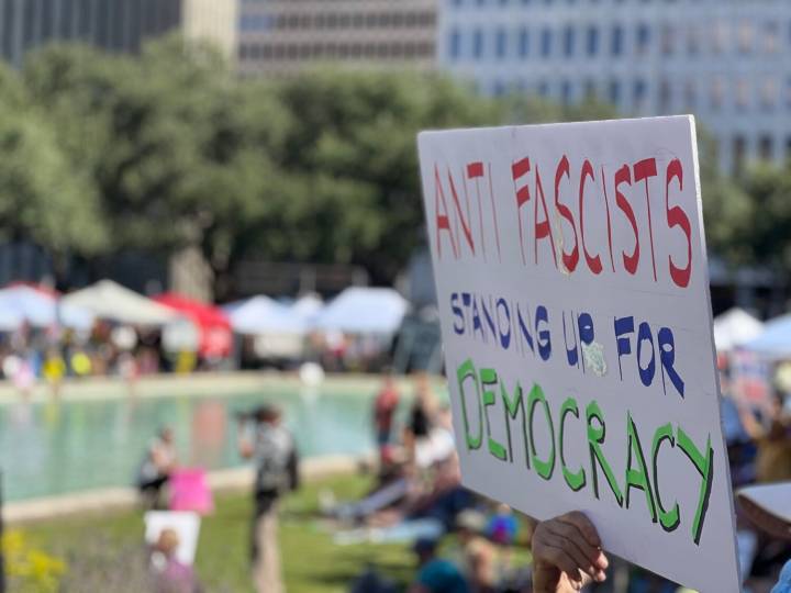 Thousands march in downtown Houston during another ‘No Kings’ protest
