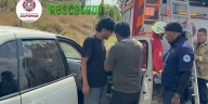 Bomberos de Zapopan rescatan a un hombre que cayó en un colector pluvial en Periférico y Vallarta