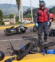 Choque de motos dejó dos lesionados en el Viaducto Nuevo