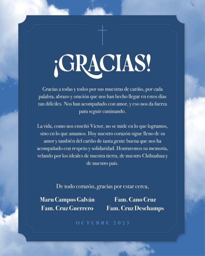 Maru Campos agradece muestras de cariño tras el fallecimiento de su esposo Víctor Cruz