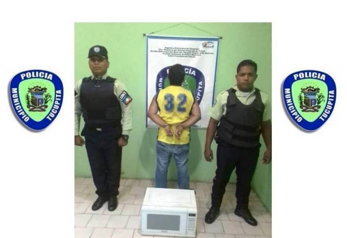 Robó bombona de 43 a la hermana, ahora el microondas y otra vez Politucupita lo encanó
