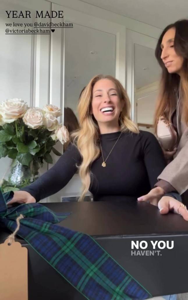 Stacey Solomon hails ‘hilarious’ Beckhams after surprise parcel with David’s Sticky Stuff