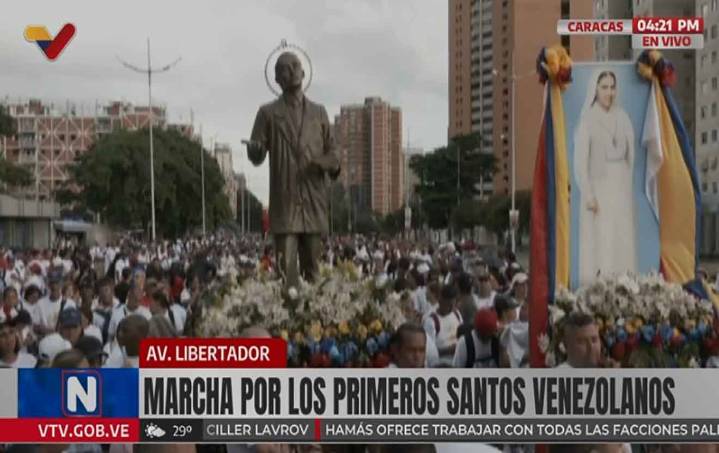 Gran Marcha en Caracas celebra la canonización de José Gregorio Hernández y Carmen Rendiles