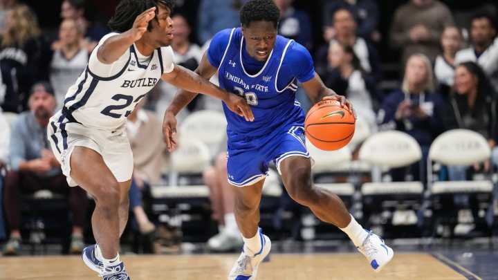 Butler basketball score vs Indiana State exhibition stats, Finley Bizjack points