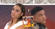 Christian Domínguez y Karla Tarazona ¿protagonizan tenso momento EN VIVO?: Mira lo que pasó La pareja tuvo un intercambio de palabras durante la presentación de una nota de espectáculos en ‘Préndete’.