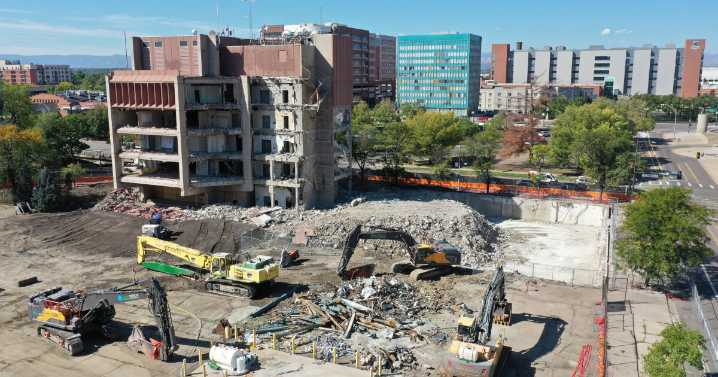 A new chapter for 123 Speer: Demolition is underway at old Denver7 building