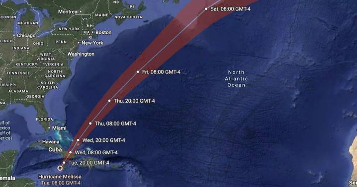 Met Office says Hurricane Melissa could impact UK as map shows horror route