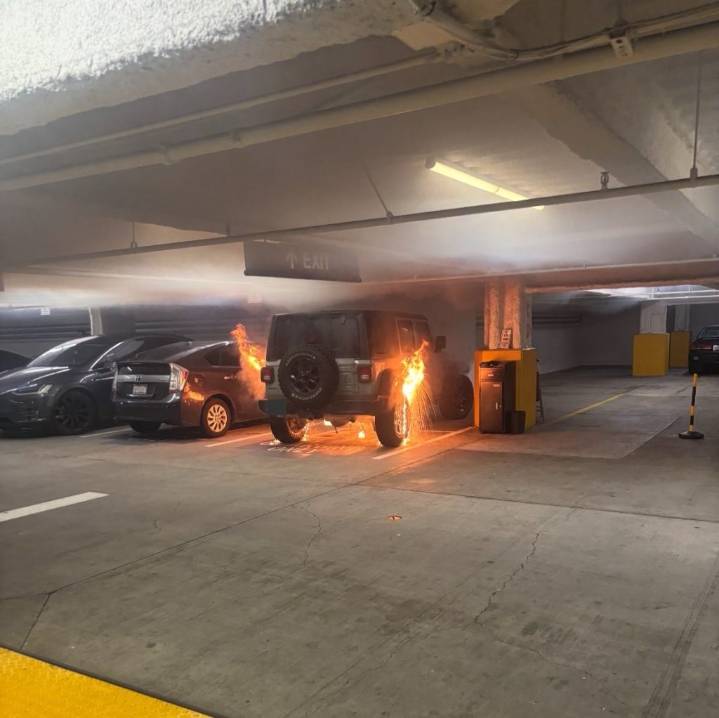Electric Vehicle Fire Extinguished In Walnut Creek Parking Garage