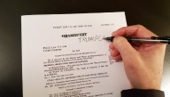 Republican Aides Hastily Scribble 'Trumpcare' Over 'Obamacare' On New GOP Health Bill