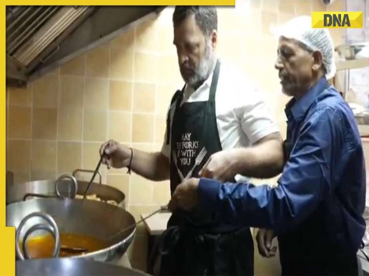 Viral video shows Congress leadr Rahul Gandhi makes Imarti, besan laddhus; WATCH